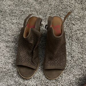 Jellypop Brown Perforated Open-Toe Mules